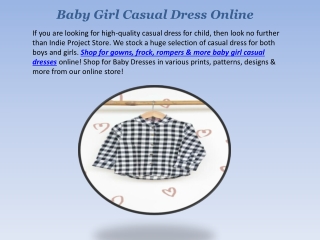 Baby Girl Casual Dress Online
