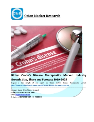 Global Crohn’s Disease Therapeutics Market Size, Industry Trends, Share and Forecast 2019-2025