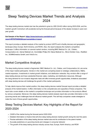 Sleep Testing Devices Market News, Application and Report 2024