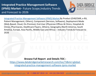 Integrated Practice Management Software (IPMS) Market– Future Scope,Industry Trends and Forecast to 2026