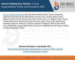 Interior Folding Door Market– Future Scope,Industry Trends and Forecast to 2027