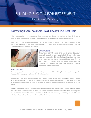 Borrowing From Yourself – Not Always The Best Plan