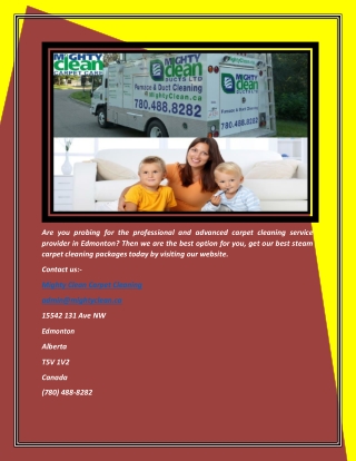 Carpet Cleaning Edmonton | Mightyclean.ca