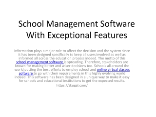 School Management Software With Exceptional Features