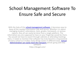 School Management Software To Ensure Safe and Secure