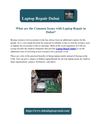 What are the Common Issues with Laptop Repair in Dubai?