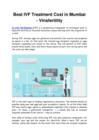 Best IVF Treatment Cost in Mumbai - Vinsfertility