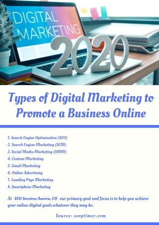 Types of Digital Marketing to Promote a Business Online