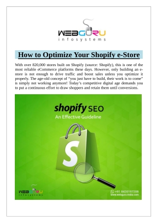 How to Optimize Your Shopify e-Store