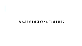 What are Large Cap Mutual Funds?