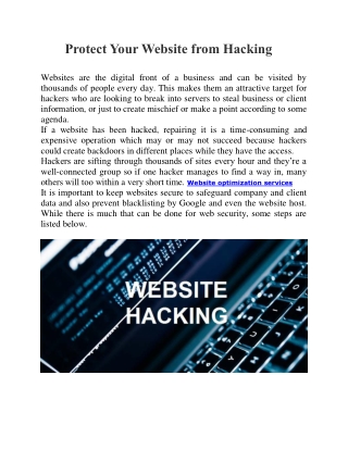 How to Protect Your Website from Hacking