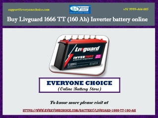 Buy Livguard 1666 TT (160 Ah) Inverter Battery Online