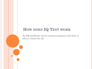 How does IQ Test work?
