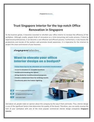 Office Renovation in Singapore