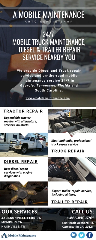 Tractor Trailer Truck Repair Service -  A mobile maintenance