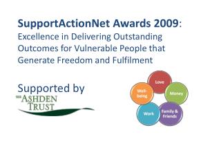 SupportActionNet Awards 2009 : Excellence in Delivering Outstanding Outcomes for Vulnerable People that Generate Freedo