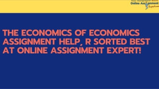 Economics Online Assignment Expert!