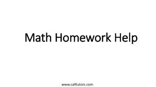Math Homework Help