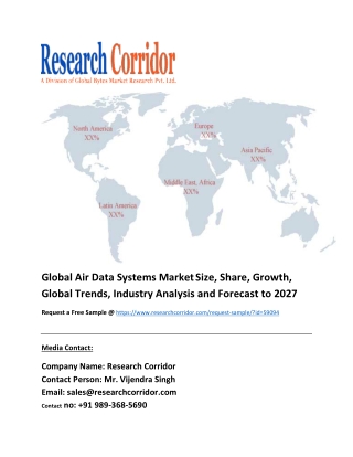 Global Air Data Systems Market Size, Share, Growth, Global Trends, Industry Analysis and Forecast to 2027