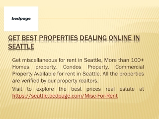 Get best properties dealing online in Seattle