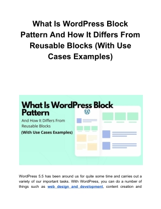 What Is WordPress Block Pattern And How It Differs From Reusable Blocks (With Use Cases Examples)