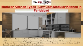 Modular Kitchen Types | Low Cost Modular Kitchen in Faridabad