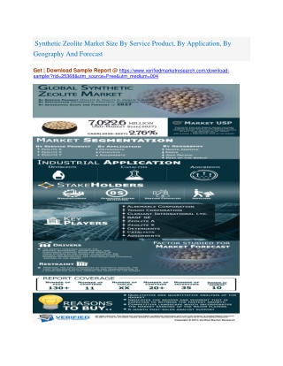 Synthetic Zeolite Market Size By Service Product, By Application, By Geography And Forecast