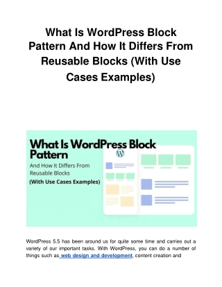 What Is WordPress Block Pattern And How It Differs From Reusable Blocks (With Use Cases Examples)