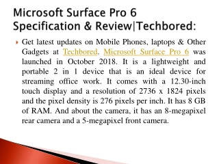 Microsoft Surface Pro 6 Specification & Review|Techbored: