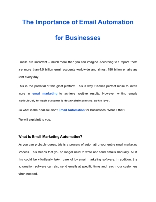 The Importance of Email Automation for Businesses