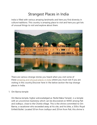 Strangest Places in India