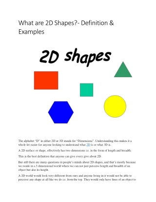 What are 2D Shapes? - Definition & Examples