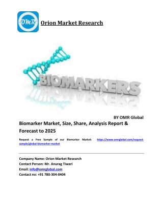 Biomarker Market Size, Industry Trends, Share and Forecast 2018-2023