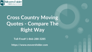 Cross Country Moving Quotes - Compare the Right Way