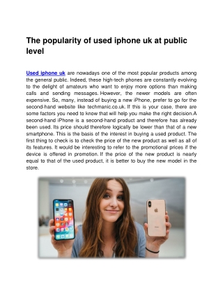 The popularity of used iphone uk at public level