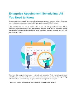 Enterprise Appointment Scheduling: All You Need to Know