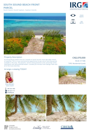 SOUTH SOUND BEACH FRONT PARCEL-411586 - Residential Land in The Cayman Islands