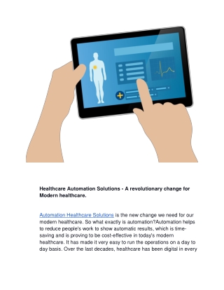 Healthcare Automation Solutions
