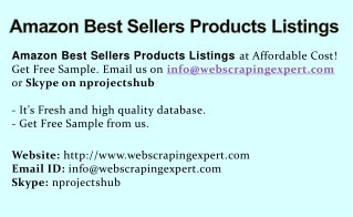 Amazon Best Sellers Products Listings