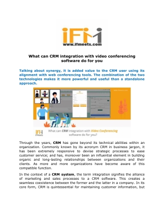What can CRM integration with video conferencing software do for you