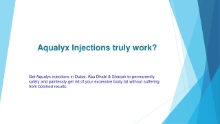 Aqualyx Injections truly work?