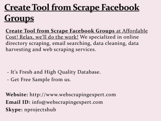 Create Tool from Scrape Facebook Groups