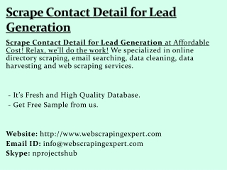 Scrape Contact Detail for Lead Generation