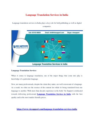 Language Translation Services in India