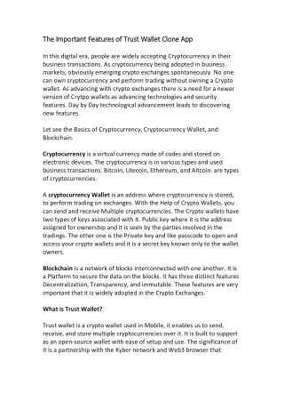 Why to have Cryptocurrency Wallet App like Trust Wallet?
