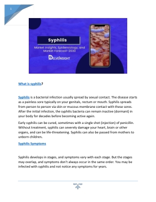 Syphilis market forecast