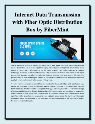 Greatest in-Line Closure Fiber Internet