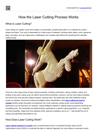 How the Laser Cutting Process Works