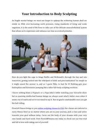 Your Introduction to Body Sculpting