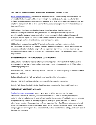 Best Hotel Management Software in 2020